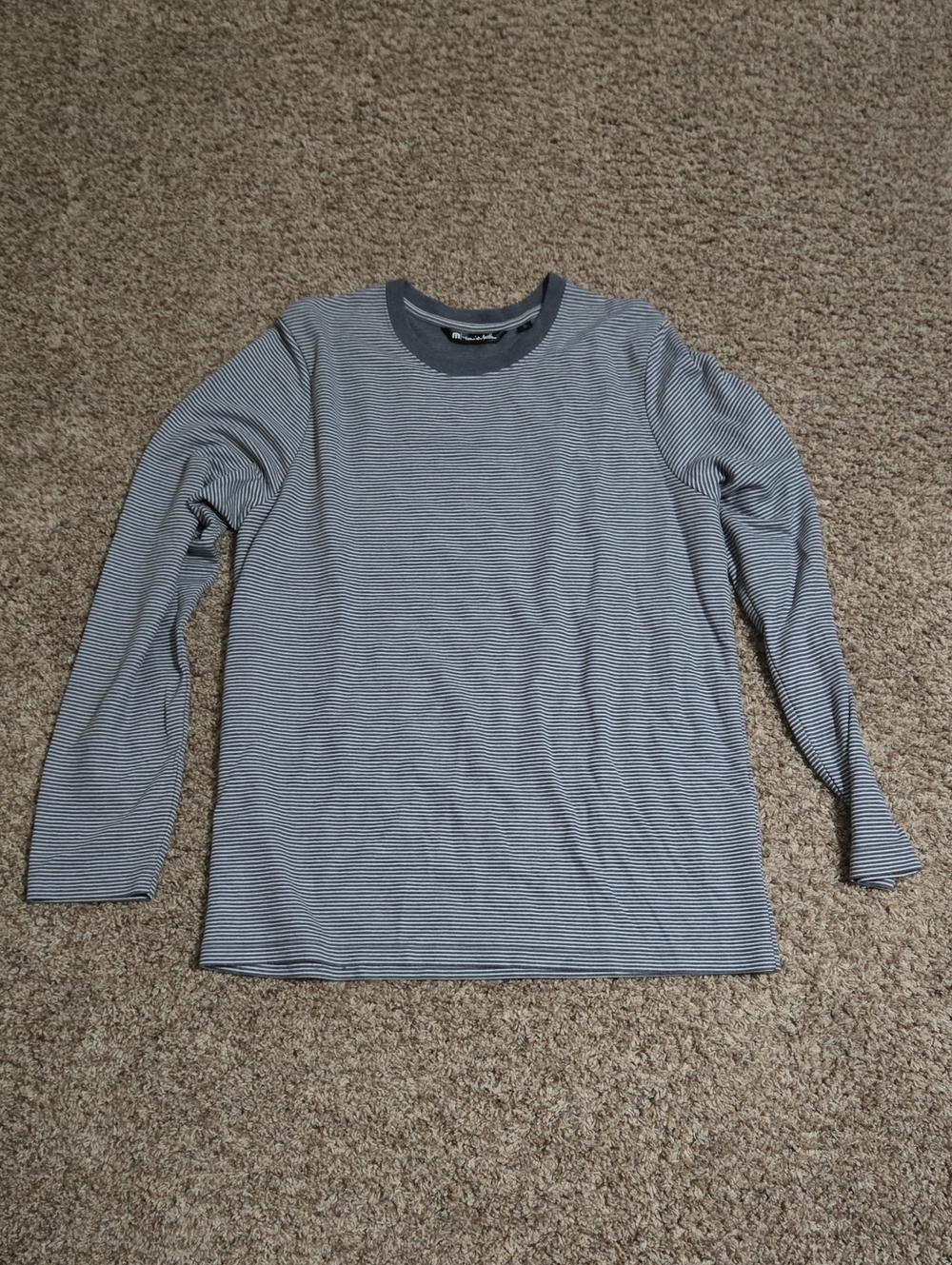 Travis Mathew Men's Long-Sleeve Striped Crewneck